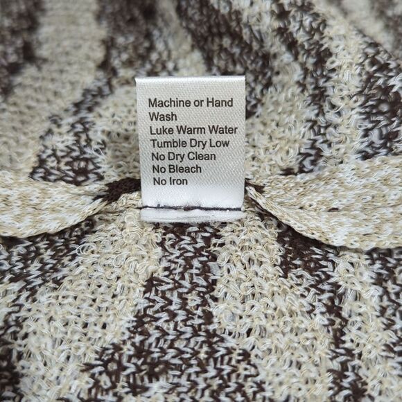 Ming Wang Sweater Dress Petite Small Cowl Neck Brown Animal Print - Picture 8 of 10
